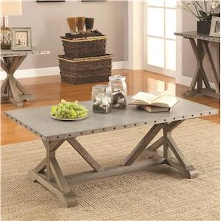 Rectangular Nailhead Trim Coffee Table